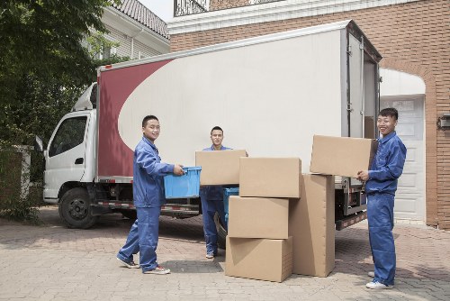 Removal trucks parked for hire in Storage Streatham