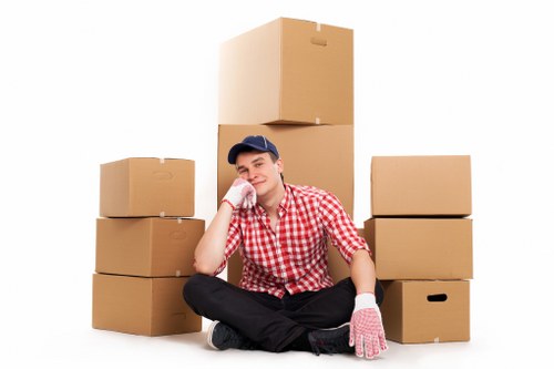 Organized storage space using a moving truck